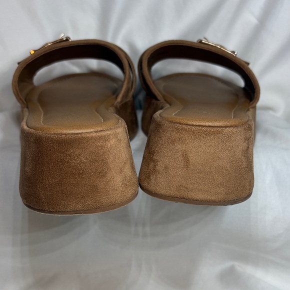 Seychelles Poppy Brown Suede Buckle Platform Mule Slide Sandals 9.5 - Picture 6 of 11